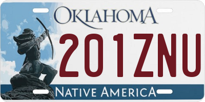 OK license plate 201ZNU