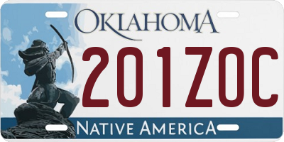 OK license plate 201ZOC