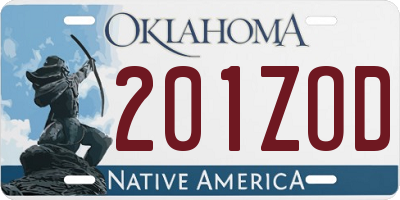OK license plate 201ZOD