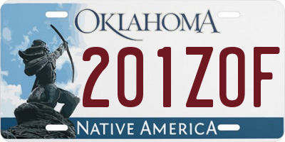 OK license plate 201ZOF