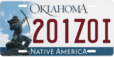 OK license plate 201ZOI