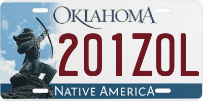 OK license plate 201ZOL