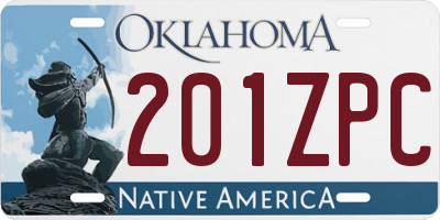 OK license plate 201ZPC