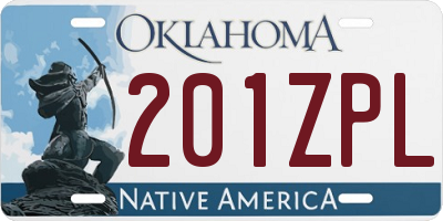 OK license plate 201ZPL