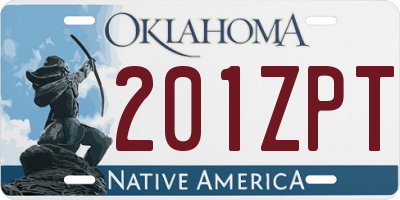 OK license plate 201ZPT