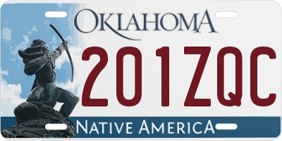 OK license plate 201ZQC