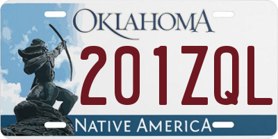 OK license plate 201ZQL