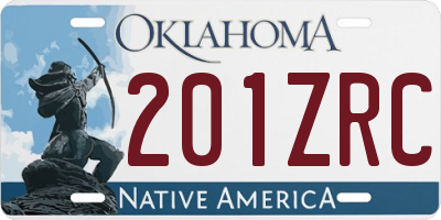 OK license plate 201ZRC