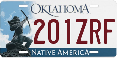 OK license plate 201ZRF