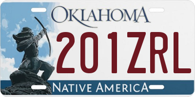 OK license plate 201ZRL