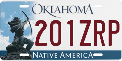 OK license plate 201ZRP