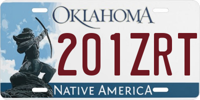 OK license plate 201ZRT