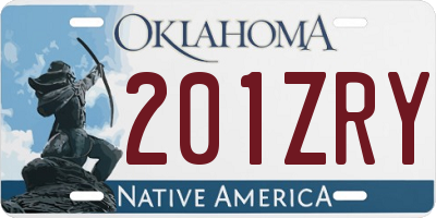 OK license plate 201ZRY