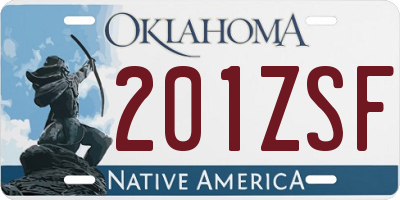 OK license plate 201ZSF