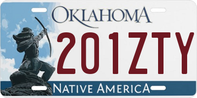 OK license plate 201ZTY