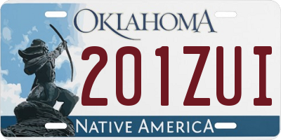 OK license plate 201ZUI