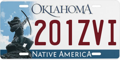 OK license plate 201ZVI