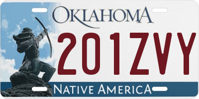 OK license plate 201ZVY