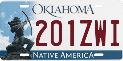 OK license plate 201ZWI