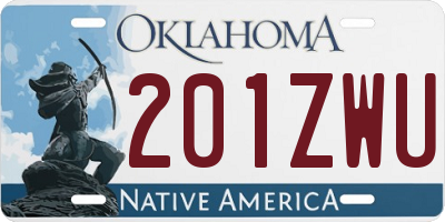 OK license plate 201ZWU