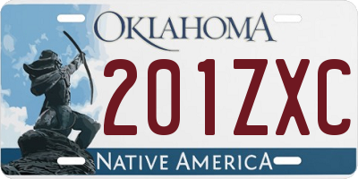 OK license plate 201ZXC