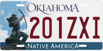 OK license plate 201ZXI