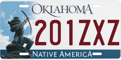 OK license plate 201ZXZ