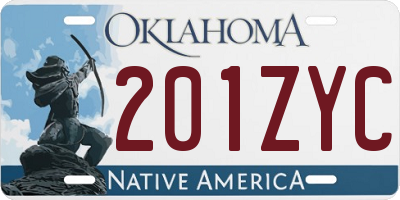 OK license plate 201ZYC