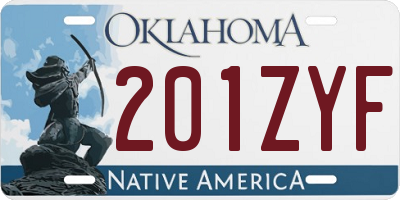 OK license plate 201ZYF