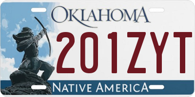 OK license plate 201ZYT