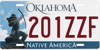 OK license plate 201ZZF