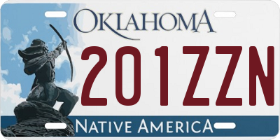 OK license plate 201ZZN