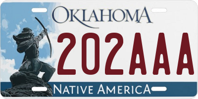 OK license plate 202AAA