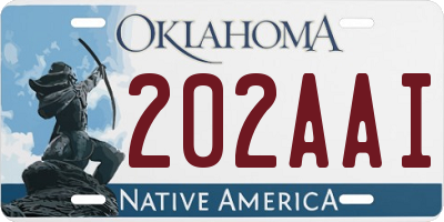 OK license plate 202AAI