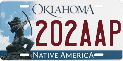 OK license plate 202AAP