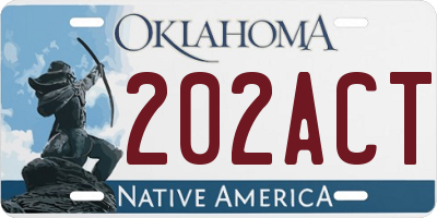 OK license plate 202ACT