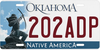 OK license plate 202ADP