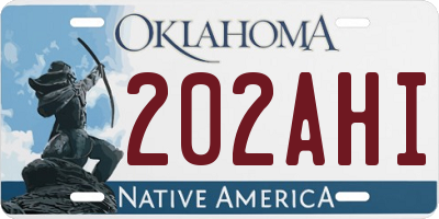 OK license plate 202AHI