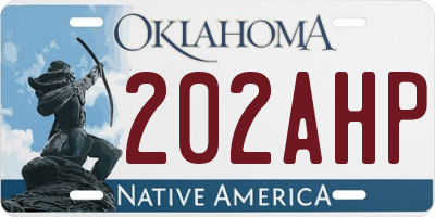 OK license plate 202AHP