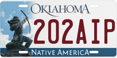 OK license plate 202AIP