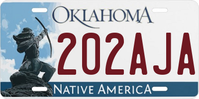 OK license plate 202AJA