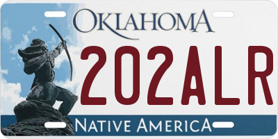 OK license plate 202ALR