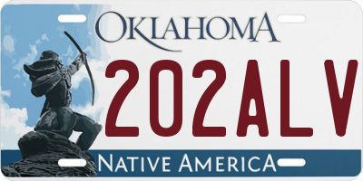 OK license plate 202ALV