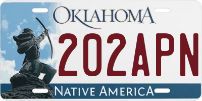 OK license plate 202APN