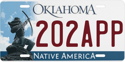 OK license plate 202APP