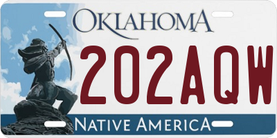 OK license plate 202AQW