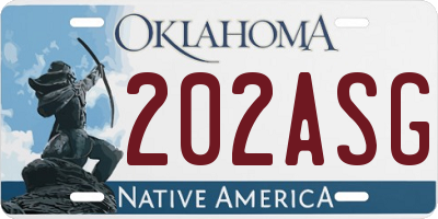 OK license plate 202ASG