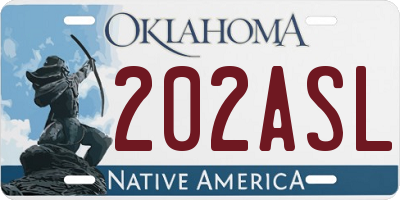 OK license plate 202ASL