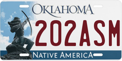 OK license plate 202ASM
