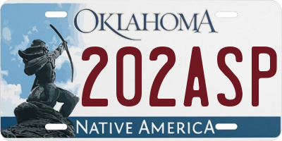 OK license plate 202ASP